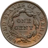 1830 Coronet Head 1C. Lg Letters VF35