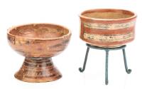 Two (2) Pre-Colombian Mayan, Polychrome Terracotta Bowls: Copador and Chalice Shaped Bowl