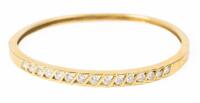 Ladies Beautiful 18K Yellow Gold Bracelet with 15 Diagonal Channels Each Set with Fine Diamonds