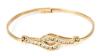 Ladies 14K Yellow Gold and 17 White Diamond Bracelet, Petite