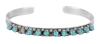 L.J. Lonasee Zuni Sterling Silver and Turquoise Petit Point Cuff Bracelet - 2