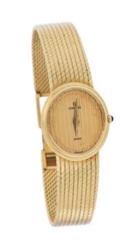 Ladies Concord 14K Yellow Gold Watch and Bracelet Band with Original Box and Papers ca. 1983