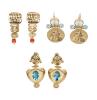Three Pair of Dramatic, 14K Yellow Gold Dangle Earrings Spanning Centuries in Styles