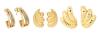 Three Pair of 14K Yellow Gold Post and French Post Earrings in Superior Pre-Owned Condition
