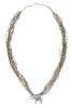 Fantastic Ladies, 15 Strand, Liquid Sterling Silver Necklace with Stylized Bear Pendant