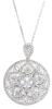 Ladies 14K White Gold and Diamond Art Deco Style Medallion Pendant on a 14K White Gold Chain - 2