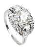 Ladies Beautiful Art Deco Platinum and Diamond Ring with a Center 2.75 Carat Diamond That Impresses