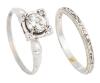 Antique Belais Bridal Set, Early 20th Century. Center Diamond Delivers Surprising Sparkle - 2