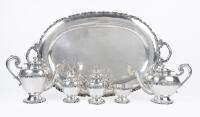 Spectacular Sterling Silver Coffee & Tea Set with Tray. Near Mint Condition Boasting Substantial Silver Weight