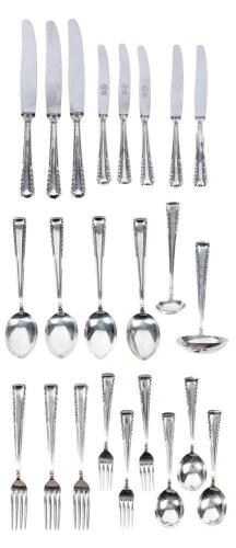 8 Place Sterling Silver Luncheon Set Plata 925 Del Pilar Peru, 1960s in Superior Pre-Owned Condition