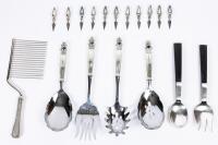 Four Serving Pieces for Royal Danish Sterling, Pair of Salad Servers by Alan Adler, Cake Server and 5 Pair of Sterling Corn-On-T