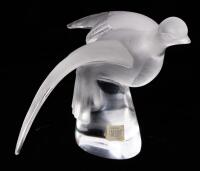 Large, Beautiful Lalique Dove "Auxo" in Frosted and Clear Crystal, Superior Pre-Owned Condition