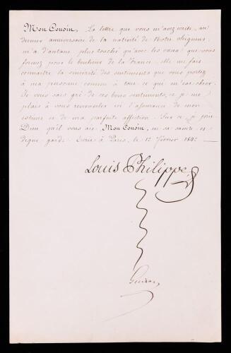 Louis Philippe I, King of the French &acirc;&euro;&ldquo; Signed Letter (1842)
