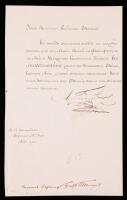 Alexander I of Russia - Signed Imperial Decree Awarding the Order of St. Anna (1825)