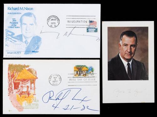 Nixon, Richard, Spiro Agnew, and Henry Kissinger, Two Signed Covers, One Signed Photo