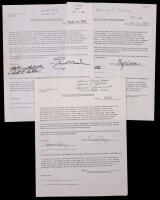 Collection of 1960's Politicians Signed Release Forms with Witness: Ronald Reagan, George C. Wallace, Edmund Muskie, William Sax