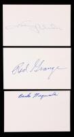 Football Greats &acirc;&euro;&ldquo; Unitas, Nagurski, and Grange Signed Index Cards