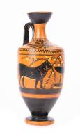 Outstanding Attic Black-Figure Lekythos of the Gela Painter, 500-490 B.C. Featuring Two Black Bulls Very Well Rendered.