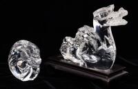 Two Beautiful Dragons that Pair Exceptionally Well One by Baccarat, One by Steuben Glass