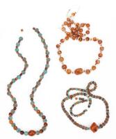 Three (3) Strands of Ancient Glass and Carnelian Beads