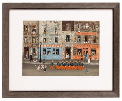 Michael Delacroix. "Le D&Atilde;&copy;fil&Atilde;&copy; du 14 Juliette" Limited Edition Lithograph Framed