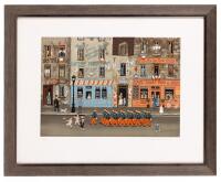 Michael Delacroix. "Le D&Atilde;&copy;fil&Atilde;&copy; du 14 Juliette" Limited Edition Lithograph Framed