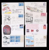 WWII American Fighter Aces and Aviators - 79 Signed Commemoratives, Covers, and Cards