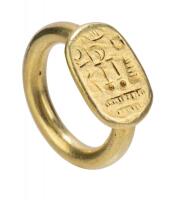 Rare, Exceptional, High Karat Phoenician/Egyptian Ring Complete with Glyphs from the 1st Millennium B.C.