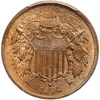 1864 Large Motto PCGS MS64 RB