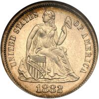 1882 Liberty Seated 10C NGC PF66 Cameo