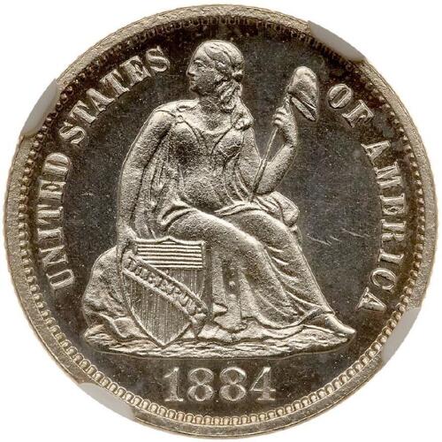 1884 10&Acirc;&cent; Seated Liberty NGC PF65 Cameo