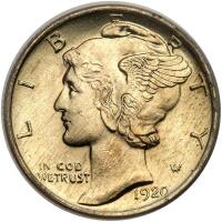 1920 Mercury 10C PCGS MS64 FB
