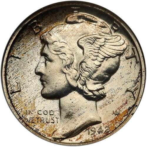 1942 Mercury 10C NGC Proof 64