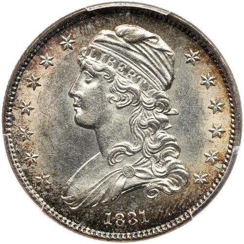 1831 Small Letters Quarter Dollar PCGS AU58