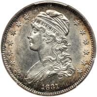 1831 Small Letters Quarter Dollar PCGS AU58
