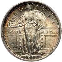 1917 Liberty Standing 25C. Type 1 PCGS MS62 FH