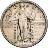 1918-D Liberty Standing 25C Sharpness of About Unc