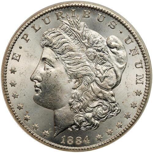 1884-CC Morgan $1 PCGS MS65