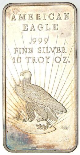 10 Troy Ounce Silver Bar .999 Fine Silver World Wide Mint