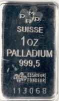 Swiss 1 Oz Palladium 999.5 Bar