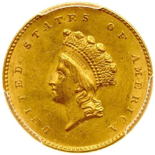 1855 $1 Gold PCGS Unc Details