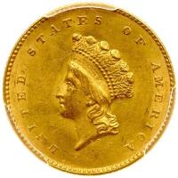 1855 $1 Gold PCGS Unc Details
