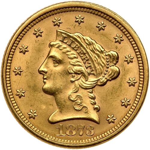 1873 $2.50 Liberty. Closed 3 ANACS MS61