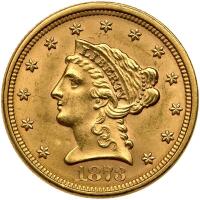 1873 $2.50 Liberty. Closed 3 ANACS MS61