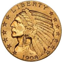 1908 $5 Indian VF30