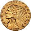 1908 $5 Indian VF30