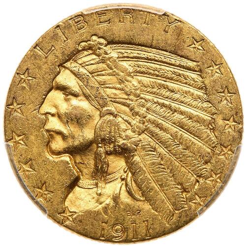 1911 $5 Indian PCGS MS62