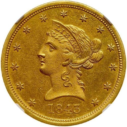 1843-O $10 Liberty Head NGC Unc Details