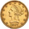 1907 $10 Gold AU50