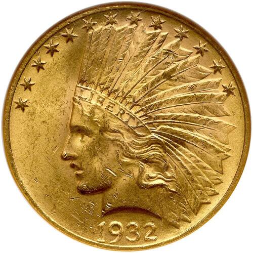 1932 $10 Indian NGC MS63